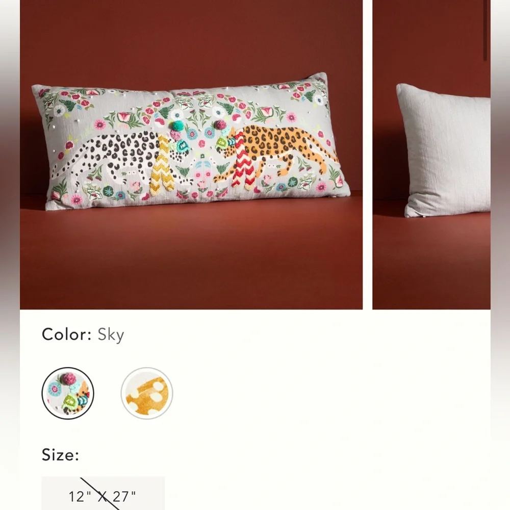 Anthropologie Holiday Cheetah pillow‎ collectible